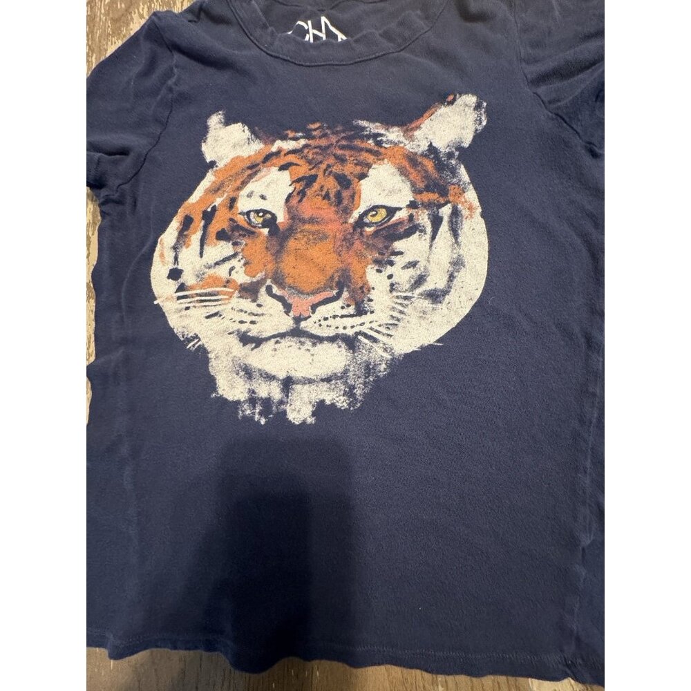 Chaser Medium Tiger Portrait Crewneck Navy 100% Cotton T shirt Tee - Picture 6 of 10